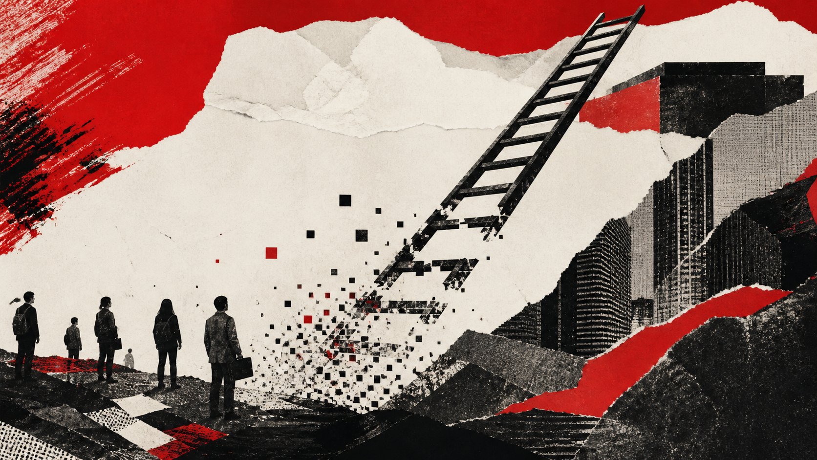 Workers facing a fragmented career ladder during the AI transition