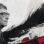 Bill Gates portrait with abstract red, black and white imagery representing the societal transition to AI